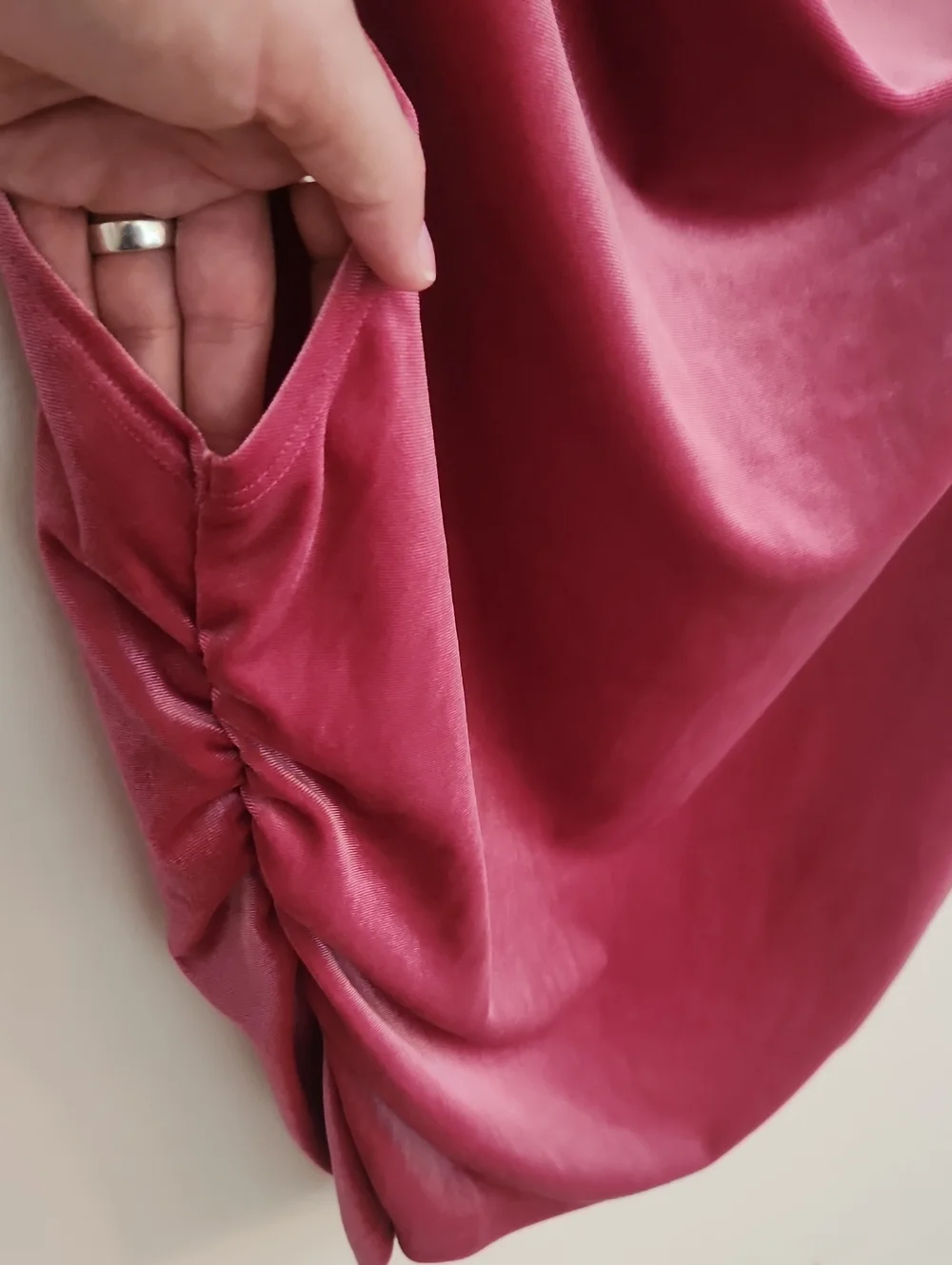 Old Navy Velvet Ruched Top XL Pink Rose - Picture 4 of 6